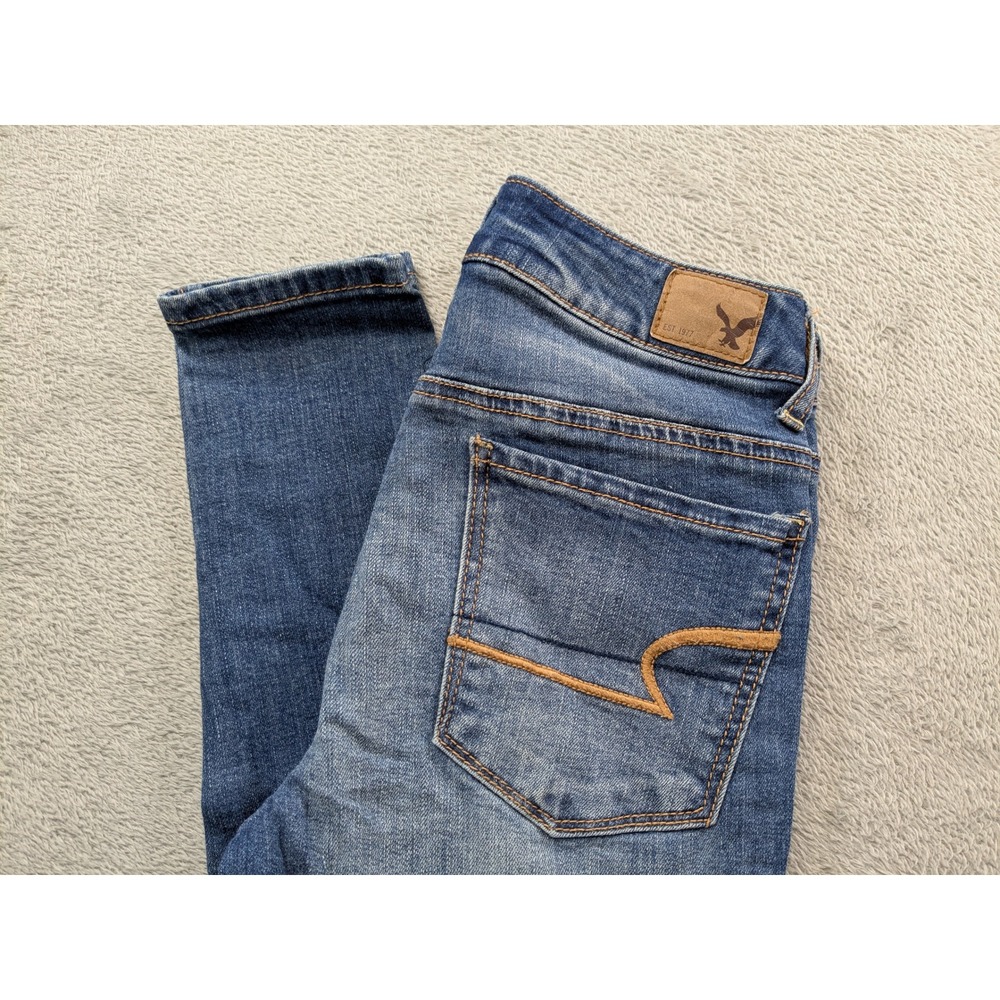 American Eagle Hi-Rise Jegging Super Stretch Blue Skinny Jeans Women Size 2 Reg